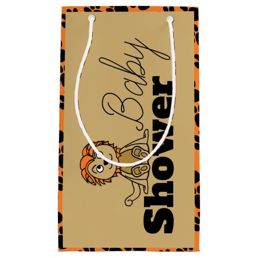 かわいいライオンの子、赤ちゃんシャワー スモールペーパーバッグ (正面)