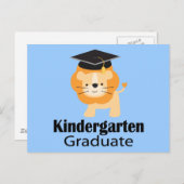 かわいいライオンの幼稚園の卒業のギフト ポストカード (正面/裏面)