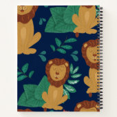かわいいライオンの手描きパターン ノートブック (裏面)