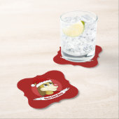 かわいいライオンの紙コースターのクリスマスアニメ ペーパーコースター (インサイチュ)