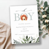 かわいいライオンの葉ああ男の子おむつラッフルベビーシャワー エンクロージャーカード