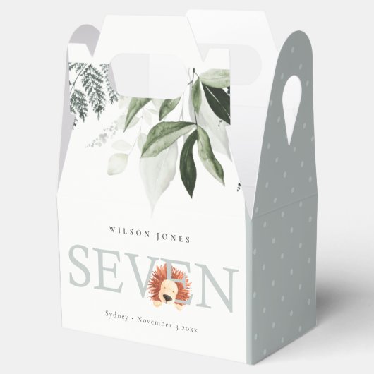 かわいいライオンの葉の第7回バースデーパーティー フェイバーボックス (オープン)