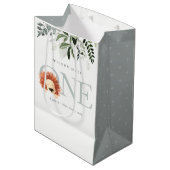 かわいいライオンの葉11回目の誕生日パーティー ミディアムペーパーバッグ (正面アングル)