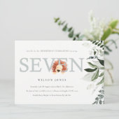 かわいいライオンの葉7th誕生日パーティー招待状 サンキューカード (スタンド正面)