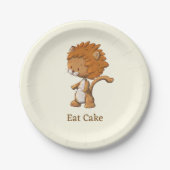 かわいいライオンの誕生日パーティー ペーパープレート (正面)