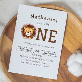 かわいいライオンの誕生日 招待状