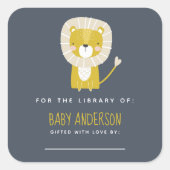 かわいいライオンの赤ちゃんシャワー スクエアシール (正面)