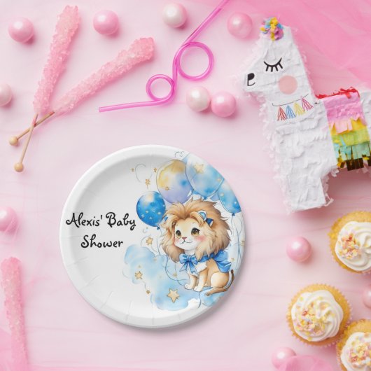 かわいいライオンの赤ちゃんシャワー ペーパープレート (パーティー)