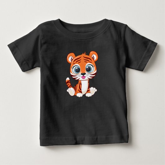 かわいいライオンの赤ちゃんTシャツ ベビーTシャツ (正面)