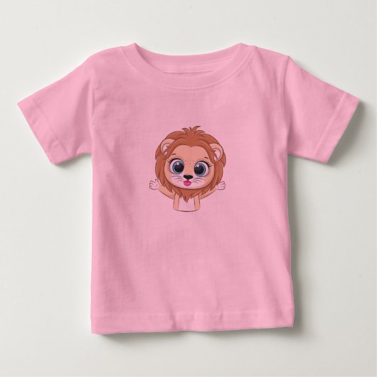 かわいいライオンの赤ちゃんTシャツ ベビーTシャツ (正面)