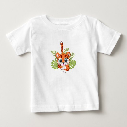 かわいいライオンの赤ちゃんTシャツ ベビーTシャツ (正面)