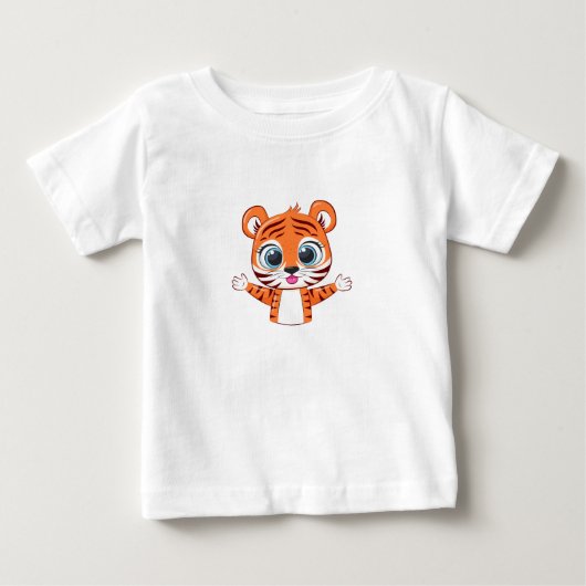 かわいいライオンの赤ちゃんTシャツ ベビーTシャツ (正面)