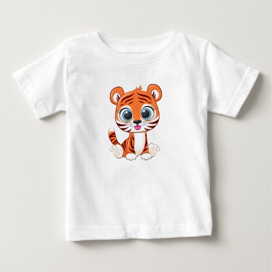 かわいいライオンの赤ちゃんTシャツ ベビーTシャツ (正面)