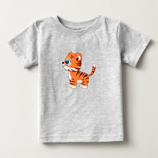 かわいいライオンの赤ちゃんTシャツ ベビーTシャツ (正面)