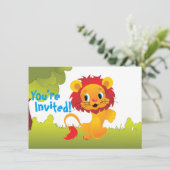 かわいいライオンカブバースデーパーティーの招待 招待状 (スタンド正面)
