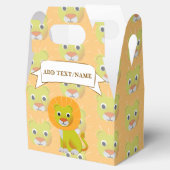 かわいいライオンスケッチヴィンテージプリントパターン フェイバーボックス (オープン)