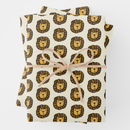 かわいいライオンスケッチ ラッピングペーパーシート