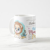 かわいいライオンフローラ最高のをテーマにしたマパーソナライズされたマ コーヒーマグカップ (正面左)