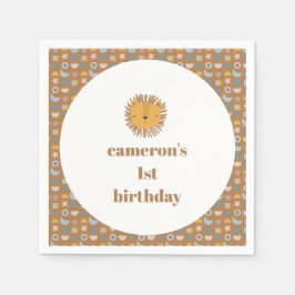 かわいいライオンベビーキッズアニマルカスタムバースデーパーティー スタンダードカクテルナプキン