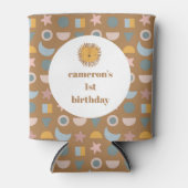 かわいいライオンベビーキッズアニマルカスタムバースデーパーティー 缶クーラー (正面)