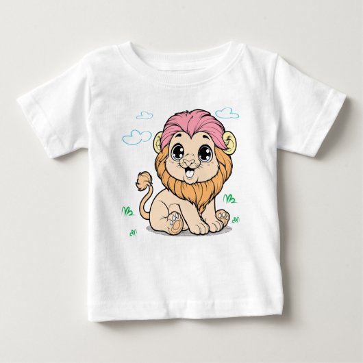 かわいいライオンベビーTシャツ – カラフルベビー ベビーTシャツ (正面)