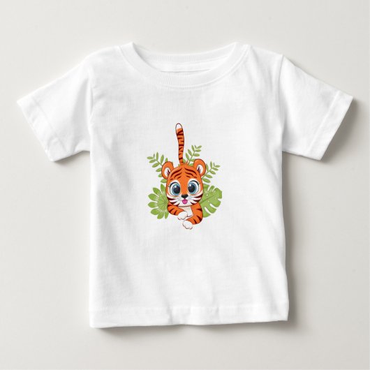 かわいいライオンベビーTシャツ ベビーTシャツ (正面)