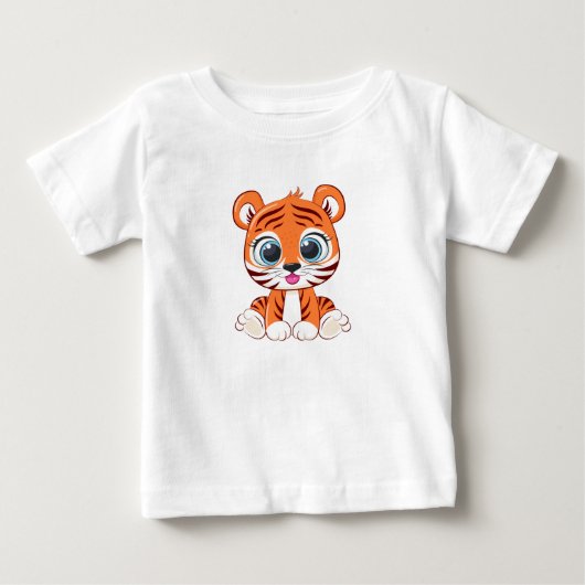 かわいいライオンベビーTシャツ ベビーTシャツ (正面)