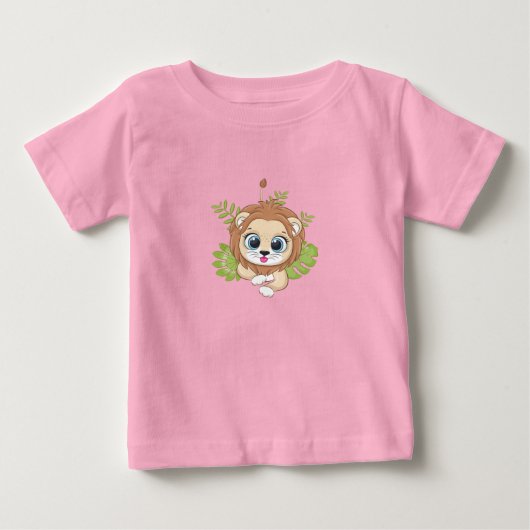 かわいいライオンベビーTシャツ ベビーTシャツ (正面)