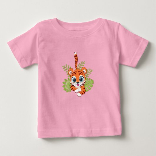 かわいいライオンベビーTシャツ ベビーTシャツ (正面)