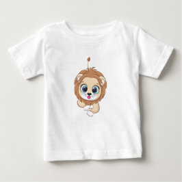 かわいいライオンベビーTシャツ ベビーTシャツ