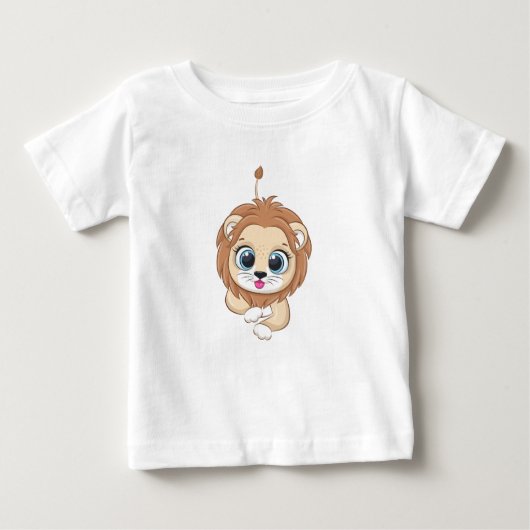 かわいいライオンベビーTシャツ ベビーTシャツ (正面)