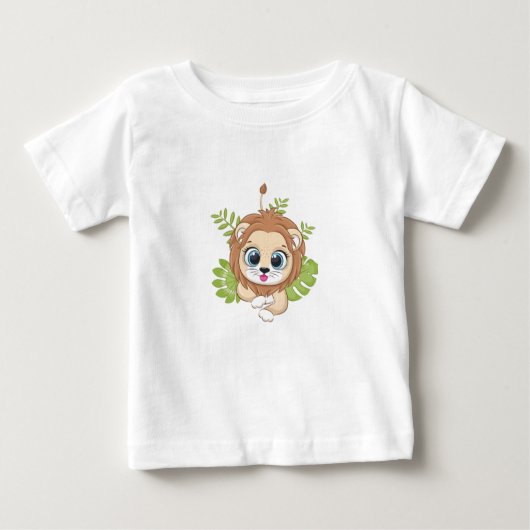 かわいいライオンベビーTシャツ ベビーTシャツ (正面)