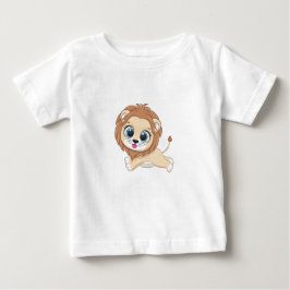 かわいいライオンベビーTシャツ ベビーTシャツ