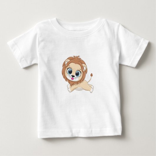 かわいいライオンベビーTシャツ ベビーTシャツ (正面)