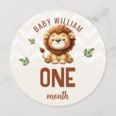 かわいいライオンワニ1-2ヶ月ベビーマイルストーンのサイン (正面)
