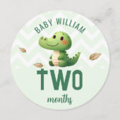 かわいいライオンワニ1-2ヶ月ベビーマイルストーンのサイン (裏面)