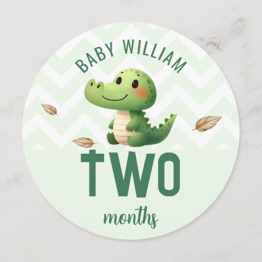 かわいいライオンワニ1-2ヶ月ベビーマイルストーンのサイン (裏面)