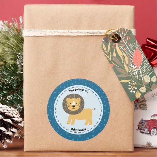 かわいいライオン動物園の動物の名前に属している ラウンドシール (クリスマス)