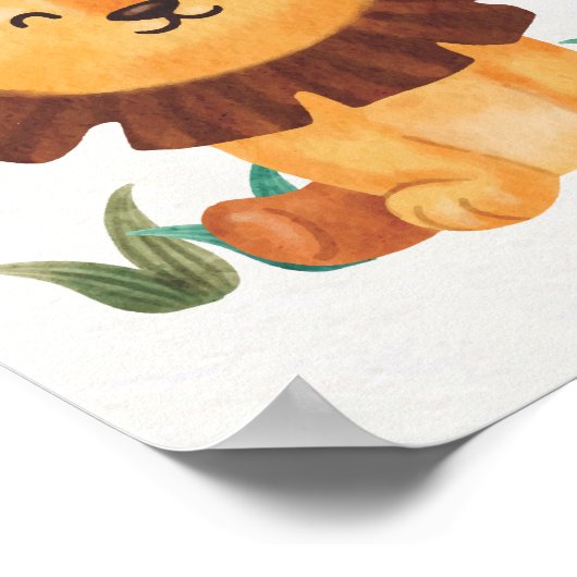 かわいいライオン子供部屋ポスターキッズルームデコール ポスター (角)