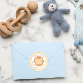 かわいいライオン男女兼用かわいい赤ちゃんシャワー ラウンドシール