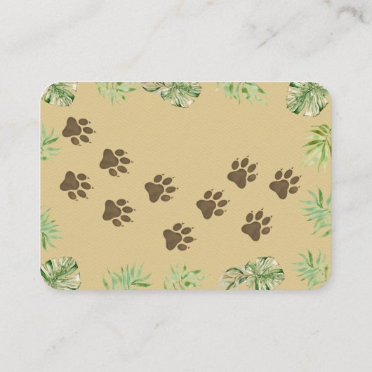 かわいいライオン赤ちゃんシャワーテーマ本ベビーインサート エンクロージャーカード (裏面)