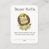 かわいいライオン赤ちゃんシャワーテーマ – おむつラッフルインサート エンクロージャーカード (正面)