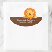 かわいいライオン赤ちゃんシャワー楕円形ステッカー 楕円形シール (バッグ)