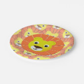 かわいいライオン顔オールオーバープリントパターン ペーパープレート (アングル)