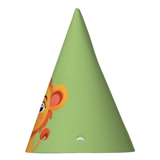 かわいいライオン顔サファリワイルドジャングルバースデーパーティー パーティーハット (右)