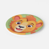 かわいいライオン顔サファリワイルドジャングルバースデーパーティー ペーパープレート (アングル)