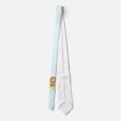 かわいいライオン魚釣りオンザムーンウォーターカラー ネクタイ (裏面)