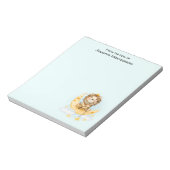 かわいいライオン魚釣りオンザムーンウォーターカラー ノートパッド (回転)