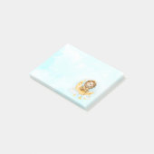 かわいいライオン魚釣りオンザムーンウォーターカラー ポストイット (アングル)