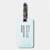 かわいいライオン魚釣りオンザムーンウォーターカラー ラゲッジタグ (裏面縦)